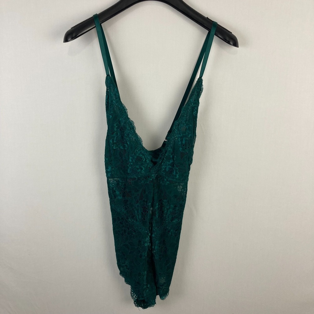 NWT Avidlove Teal Floral Lace Bodysuit Teddy Lingerie Adjustable Straps Large
